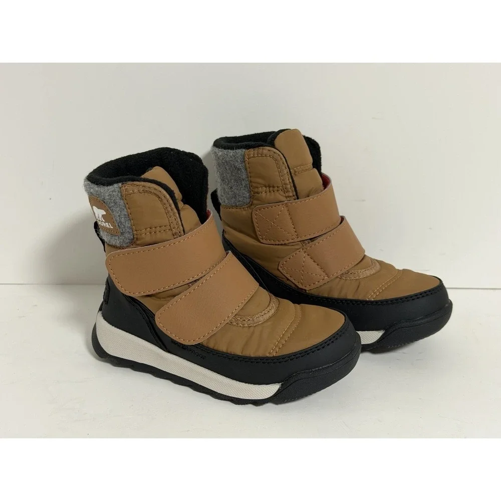 Sorel Kids Whitney II Strap waterproof boots, Brown & Black, Children's Size 9